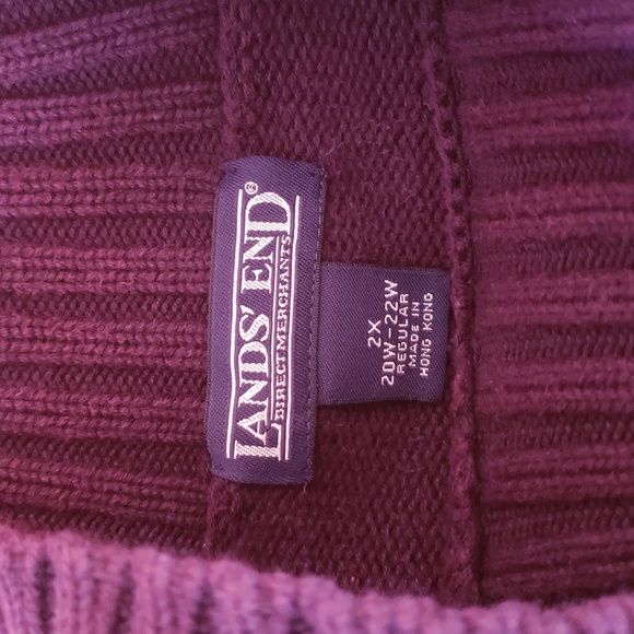 Lands' End Deep Purple Cotton Sweater - Picture 2 of 5